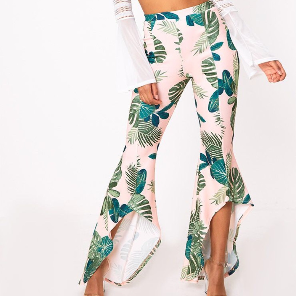 pink flare pants